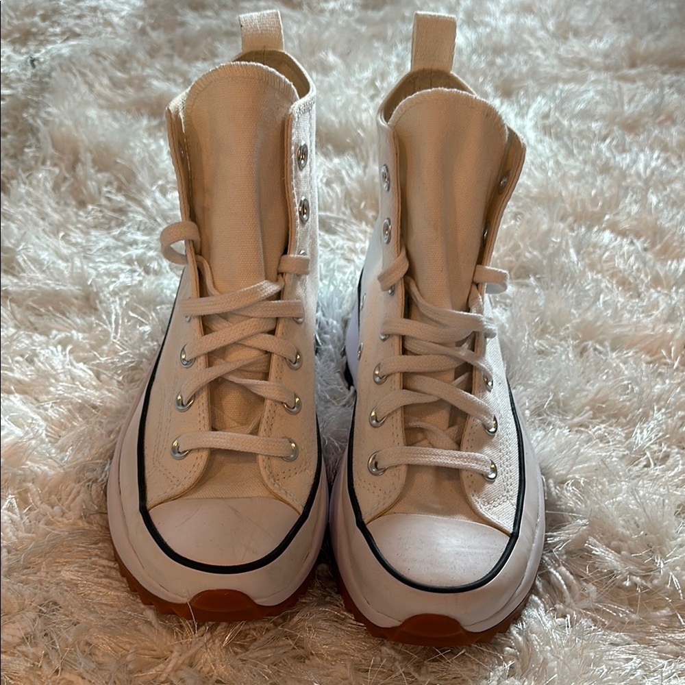 Converse High-Top Sneakers - White and Tan